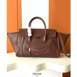Borsa tote a spalla media Luggage Celine morbida pelle di agnello lucida malva