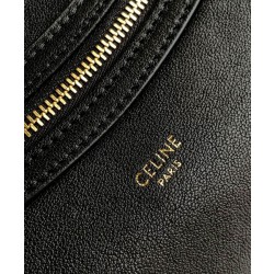 Imitazioni borse griffate tote a spalla media Luggage Celine morbida pelle di agnello lucida nera