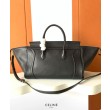 Imitazioni borse griffate tote a spalla media Luggage Celine morbida pelle di agnello lucida nera
