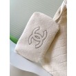 Borsa Tote Chanel Coco Beach con Borsa Piccola Agnello Bianco