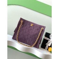 Borse Replica tote Chanel grande con tracolla a catena AS5303 Scamosciato Viola