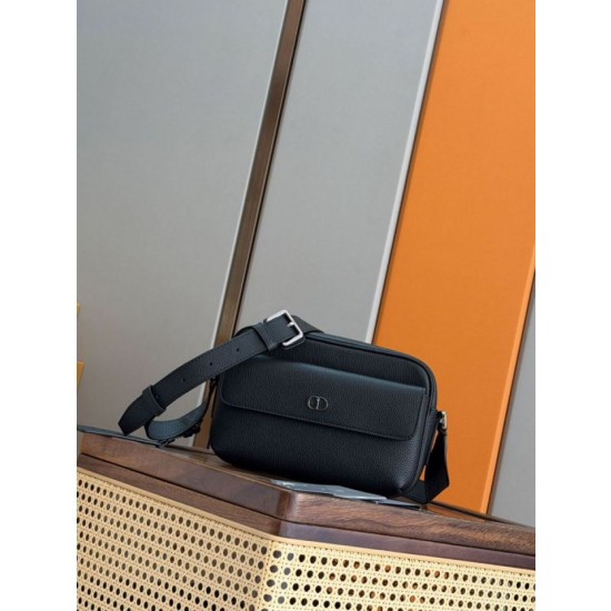 Borse a tracolla Dior CD Icon uomo con cerniera nera
