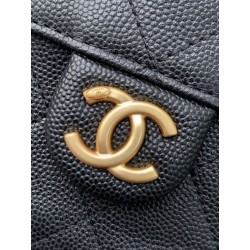 Chanel 25B Zaino medio in pelle di vitello granata nera AS5600