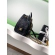 Chanel 25B Zaino medio in pelle di vitello granata nera AS5600