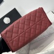 Chanel 25c AS5293 Borsa a secchiello Hobo Vintage piccola con coulisse in pelle di vitello granata Rosso