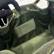 Chanel 25c AS5293 Borsa a secchiello Hobo Vintage piccola con coulisse in pelle di vitello granata Verde
