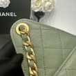 Chanel 25c AS5293 Borsa a secchiello Hobo Vintage piccola con coulisse in pelle di vitello granata Verde