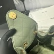 Chanel 25c AS5293 Borsa a secchiello Hobo Vintage piccola con coulisse in pelle di vitello granata Verde