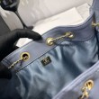 Chanel AS5293, borsa a secchiello con coulisse piccola Hobo Vintage, pelle di daino blu