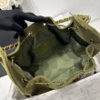 Chanel AS5293, borsa a secchiello con coulisse piccola Hobo Vintage Verde pelle di daino