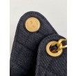 Chanel AS5293 Borsa Replica 1:1 a secchiello piccola Hobo Vintage con coulisse in denim nero