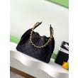 Chanel AS5293 Borsa Replica 1:1 a secchiello piccola Hobo Vintage con coulisse in denim nero