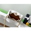 Chanel AS5293 Borse Firmate Replica a secchiello piccola Hobo Vintage con coulisse in pelle di vitello granata Bianco
