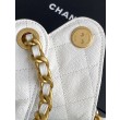 Chanel AS5293 Borse Firmate Replica a secchiello piccola Hobo Vintage con coulisse in pelle di vitello granata Bianco