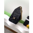 Chanel AS5293 Borse Replica a secchiello piccola Hobo Vintage con coulisse in pelle di vitello granata nera