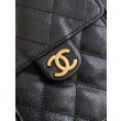 Chanel AS5293 Borse Replica a secchiello piccola Hobo Vintage con coulisse in pelle di vitello granata nera