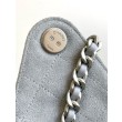 Chanel AS5293 Borsa a secchiello piccola Hobo Vintage con coulisse in pelle scamosciata grigia
