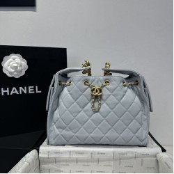 Replica Chanel 25c AS5293 Borsa a secchiello Hobo Vintage piccola con coulisse in pelle di vitello granata Blu Imitazioni Replica qualità specchio Chanel 25c AS5293 Borsa a secchiello Hobo Vintage piccola con coulisse in pelle di vitello granata Blu