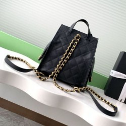 Replica Chanel 25B Zaino medio in pelle di vitello granata nera AS5600 Imitazioni Replica qualità specchio Chanel 25B Zaino medio in pelle di vitello granata nera AS5600