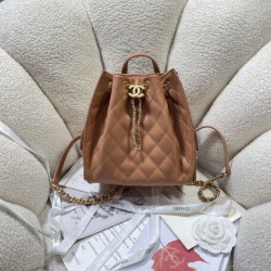 Replica Zaino Chanel 25B Medio in Vitello Granato Marrone AS5600 Imitazioni Replica qualità specchio Zaino Chanel 25B Medio in Vitello Granato Marrone AS5600