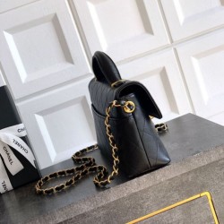 Replica Borsa Tote Chanel 25k Classica con Patta Caviar Pelle di Vitello Nera Hardware Oro Imitazioni Replica qualità specchio Borsa Tote Chanel 25k Classica con Patta Caviar Pelle di Vitello Nera Hardware Oro
