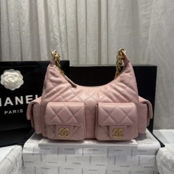 Replica Borsa a tracolla Chanel 25C Matelasse Hobo AS5339 AS5302 Rosa Imitazioni Replica qualità specchio Borsa a tracolla Chanel 25C Matelasse Hobo AS5339 AS5302 Rosa