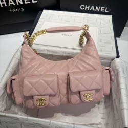 Replica qualità specchio Borsa a tracolla Chanel 25C Matelasse Hobo AS5339 AS5302 Rosa