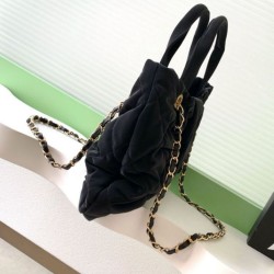 Replica Borsa 1:1 a fiocco Chanel 25K Pelle di vitello AS5851 Nero Imitazioni Replica qualità specchio Borsa 1:1 a fiocco Chanel 25K Pelle di vitello AS5851 Nero