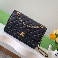 Replica qualità specchio Borse  Sweet Flap Chanel 24K Pelle di vacchetta oliata e cerata AS5145 Nero