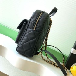 Replica Zaino Chanel 25K Pelle di vitello granata AS5793 Nero Imitazioni Replica qualità specchio Zaino Chanel 25K Pelle di vitello granata AS5793 Nero