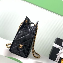 Replica qualità specchio Borsa tote Chanel grande con tracolla a catena AS5303 Nero