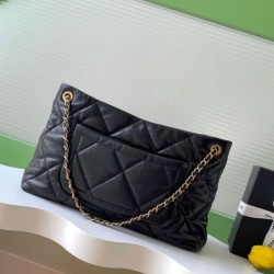 Replica Borsa Shopping Chanel AS5740 Pelle di Agnello Nera Imitazioni Replica qualità specchio Borsa Shopping Chanel AS5740 Pelle di Agnello Nera