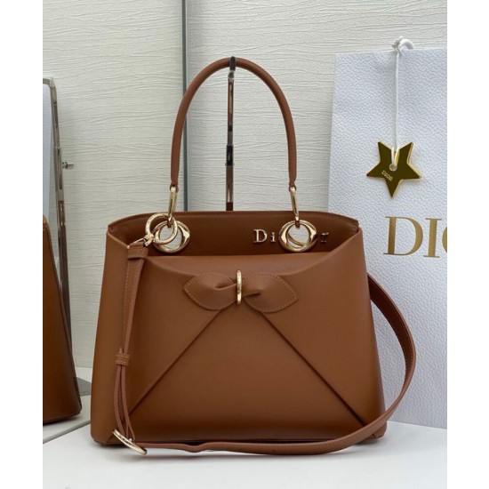 Dior CD 26SS Borse Imitazioni tote con fiocco color caffè