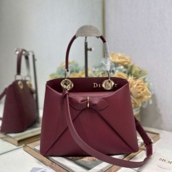 Replica qualità specchio borsa tote Dior CD 26SS fiocco bordeaux