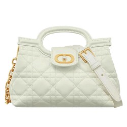 Replica qualità specchio Mini borsa a mano Dior Jolie Cannage S3123 Beige