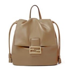 Zaino con coulisse da donna Fendi Cappuccino Vintage Albicocca