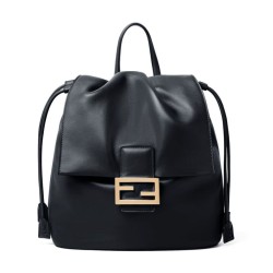 Zaino con coulisse da donna Fendi Cappuccino Vintage Nero