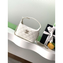 Pochette Chanel 25S con catena Pelle di vitello granata AP4747 Bianco
