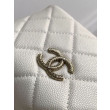 Pochette Chanel 25S con catena Pelle di vitello granata AP4747 Bianco Pochette Chanel 25S con catena Pelle di vitello granata AP4747 Bianco
