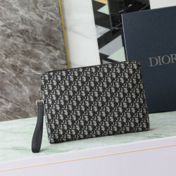 pochette Dior A4 cerniera borsa Dior Oblique nera