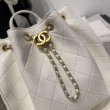 Zaino Chanel 25B Medio in Vitello Granato Bianco AS5600