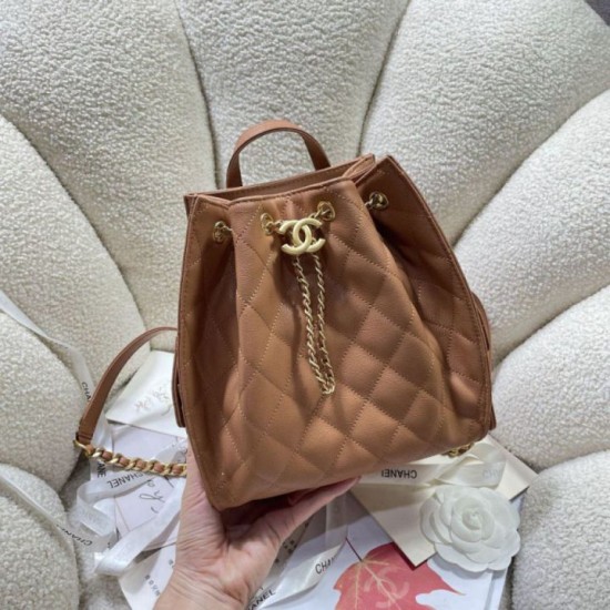 Zaino Chanel 25B Medio in Vitello Granato Marrone AS5600