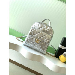 Zaino Chanel 25K Pelle di vitello granata AS5793 Argento