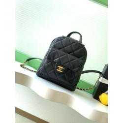 Zaino Chanel 25K Pelle di vitello granata AS5793 Nero