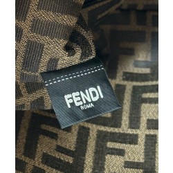 Zaino con coulisse da donna Fendi Cappuccino Vintage Nero