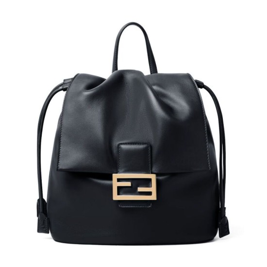 Zaino con coulisse da donna Fendi Cappuccino Vintage Nero