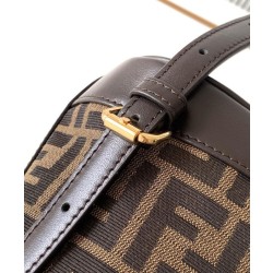 Zaino con coulisse in tessuto jacquard FF Fendi 8BZ057 Caffè