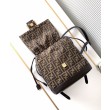 Zaino con coulisse in tessuto jacquard FF Fendi 8BZ057 Caffè