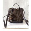 Zaino con coulisse in tessuto jacquard FF Fendi 8BZ057 Caffè