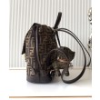 Zaino con coulisse in tessuto jacquard FF Fendi 8BZ057 Caffè